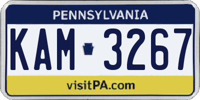 PA license plate KAM3267