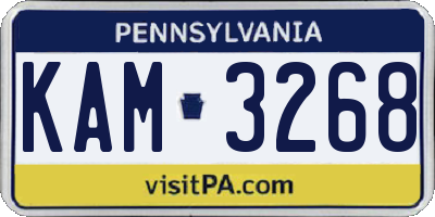 PA license plate KAM3268