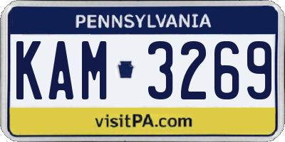 PA license plate KAM3269