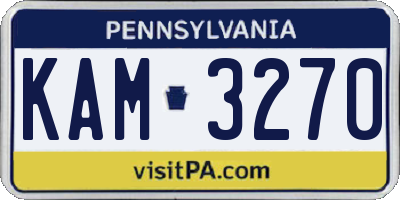 PA license plate KAM3270