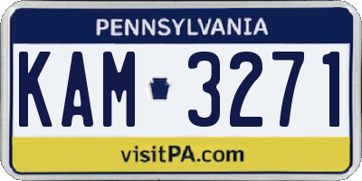 PA license plate KAM3271