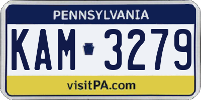 PA license plate KAM3279