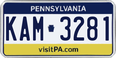 PA license plate KAM3281