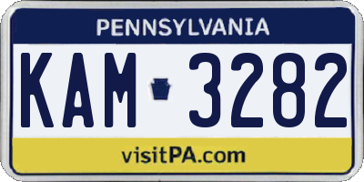 PA license plate KAM3282