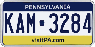 PA license plate KAM3284