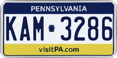 PA license plate KAM3286