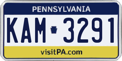 PA license plate KAM3291