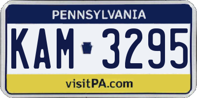 PA license plate KAM3295