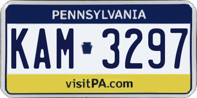 PA license plate KAM3297