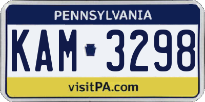 PA license plate KAM3298
