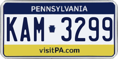 PA license plate KAM3299