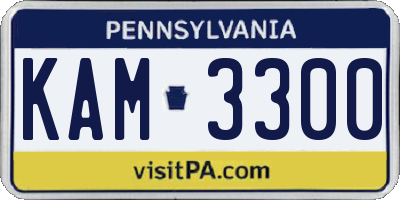 PA license plate KAM3300