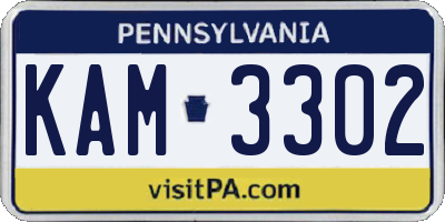 PA license plate KAM3302
