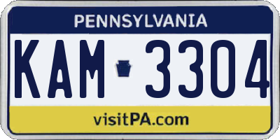 PA license plate KAM3304