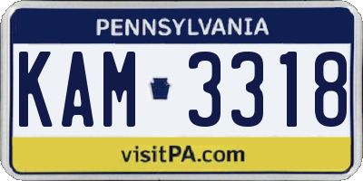 PA license plate KAM3318