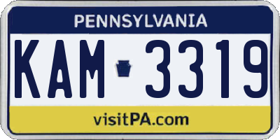 PA license plate KAM3319