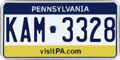 PA license plate KAM3328