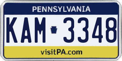 PA license plate KAM3348