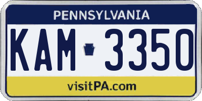 PA license plate KAM3350