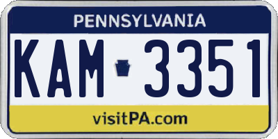 PA license plate KAM3351