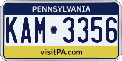 PA license plate KAM3356