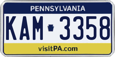PA license plate KAM3358