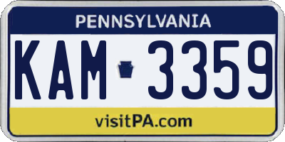 PA license plate KAM3359