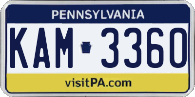 PA license plate KAM3360