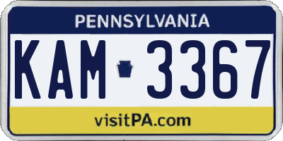 PA license plate KAM3367
