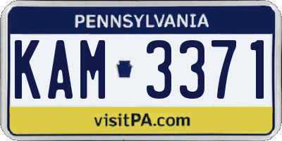 PA license plate KAM3371
