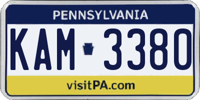 PA license plate KAM3380