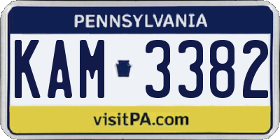 PA license plate KAM3382