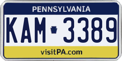PA license plate KAM3389