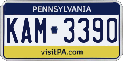 PA license plate KAM3390