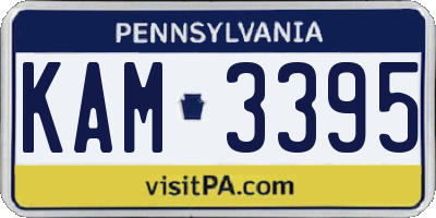 PA license plate KAM3395