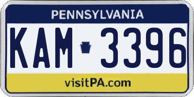 PA license plate KAM3396