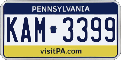 PA license plate KAM3399