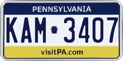 PA license plate KAM3407