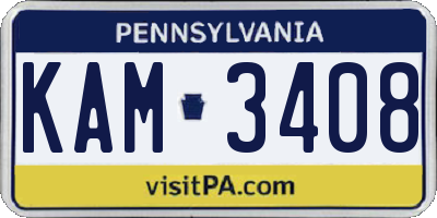 PA license plate KAM3408