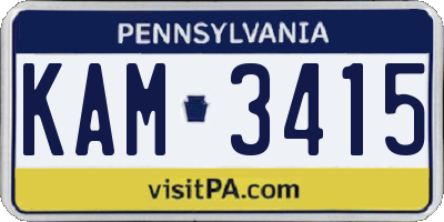 PA license plate KAM3415