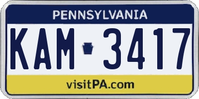 PA license plate KAM3417