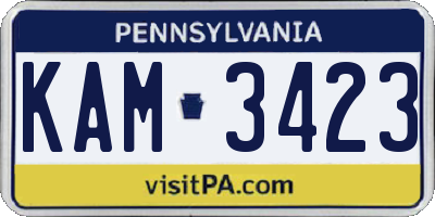 PA license plate KAM3423