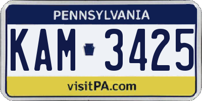 PA license plate KAM3425