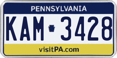 PA license plate KAM3428