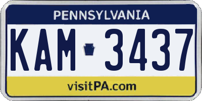PA license plate KAM3437