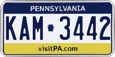 PA license plate KAM3442