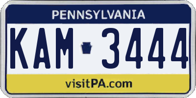 PA license plate KAM3444