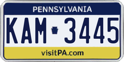 PA license plate KAM3445