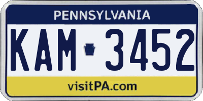 PA license plate KAM3452