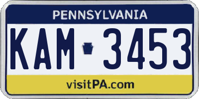 PA license plate KAM3453
